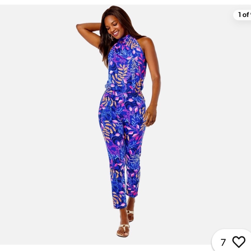 Lilly Pulitzer Wyota Jumpsuit XS Size Borealis Blue